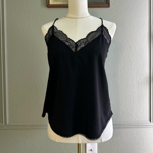 lovestitch Tops - Lovestitch Black Lace Detail Top